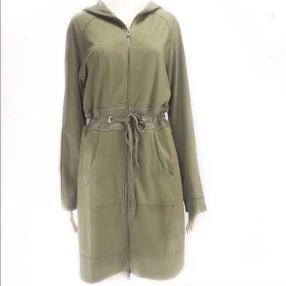 My Favorite Things by Colleen Lopez Dresses & Skirts - Olive hoodie dress with lace back!